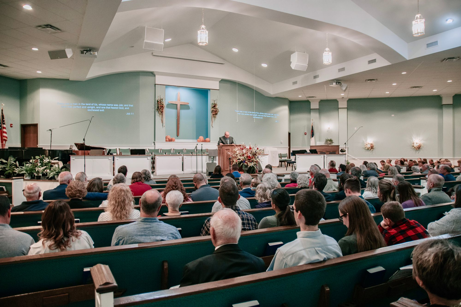 The congregation gathered for worship at Mount Olive