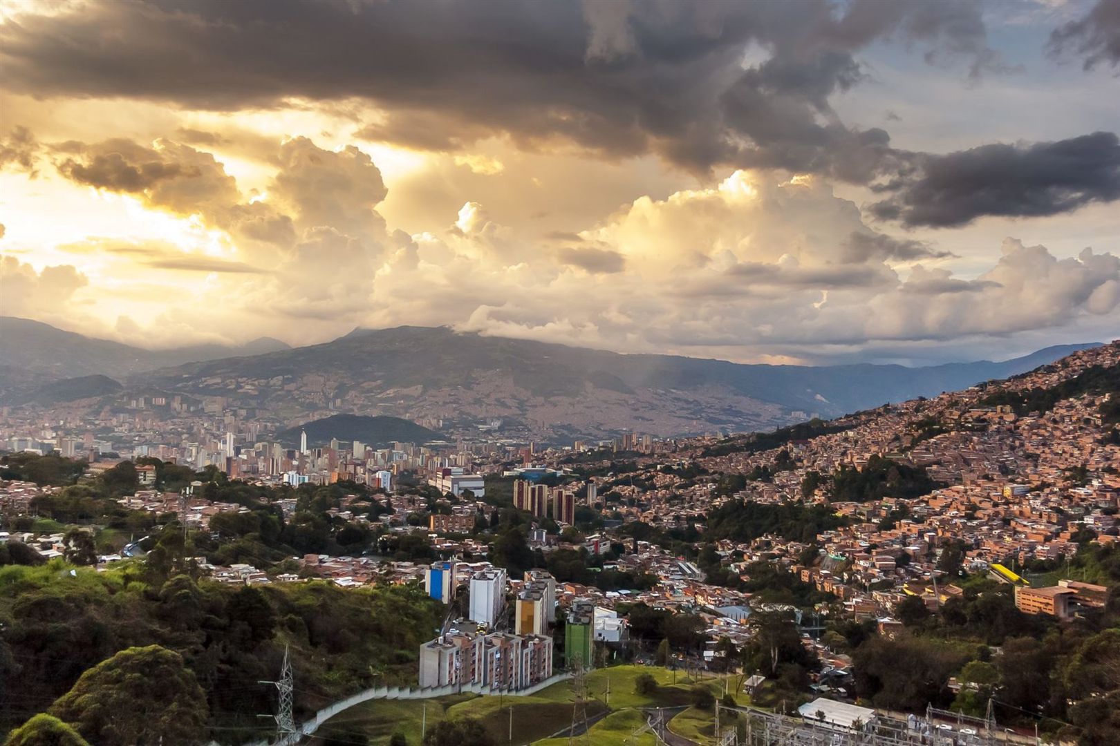 A hillside town in the Colombian Andes