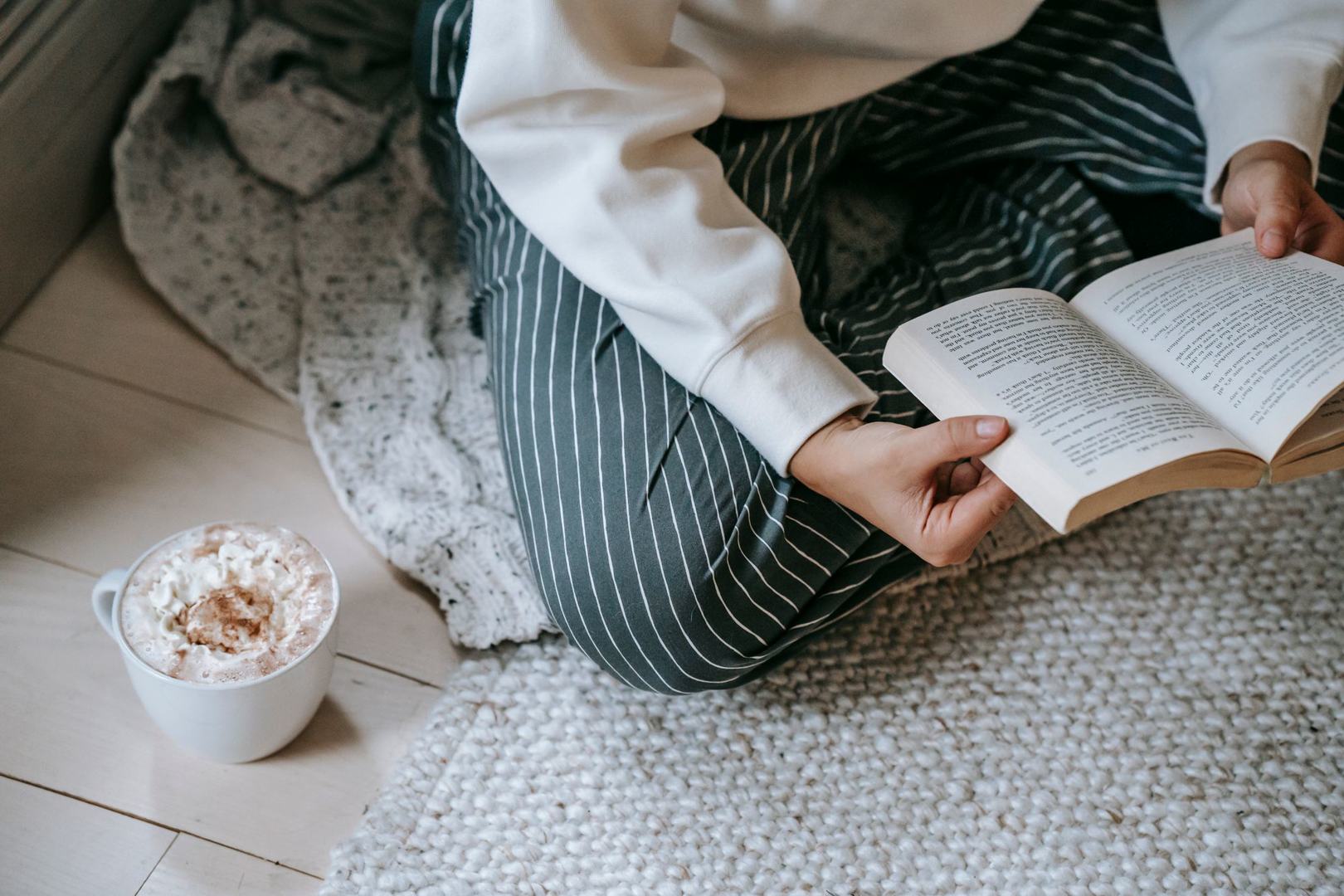 A person reading a book